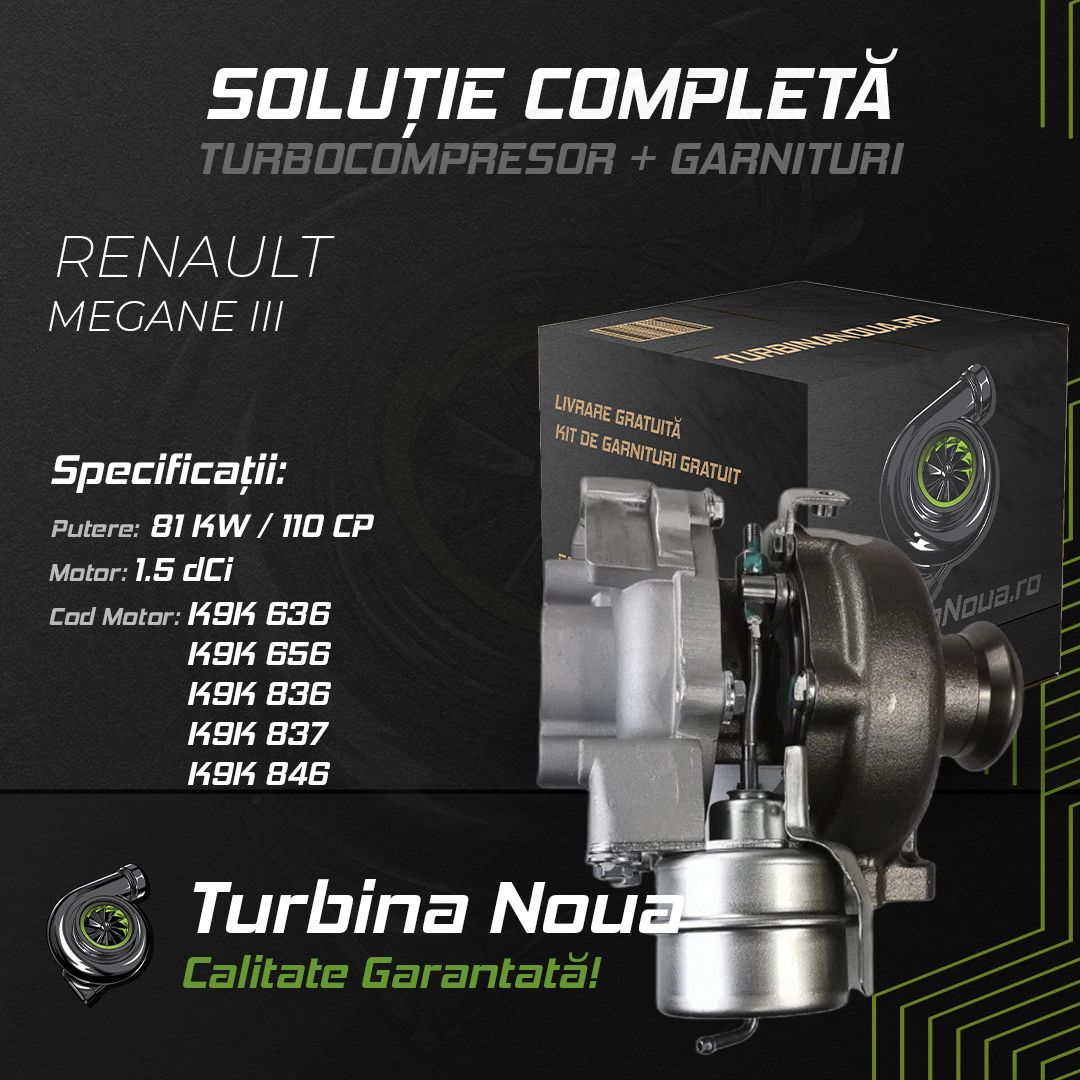 Turbina RENAULT MEGANE III 1.5 dCi 81 KW / 110 CP Noua - Image 2