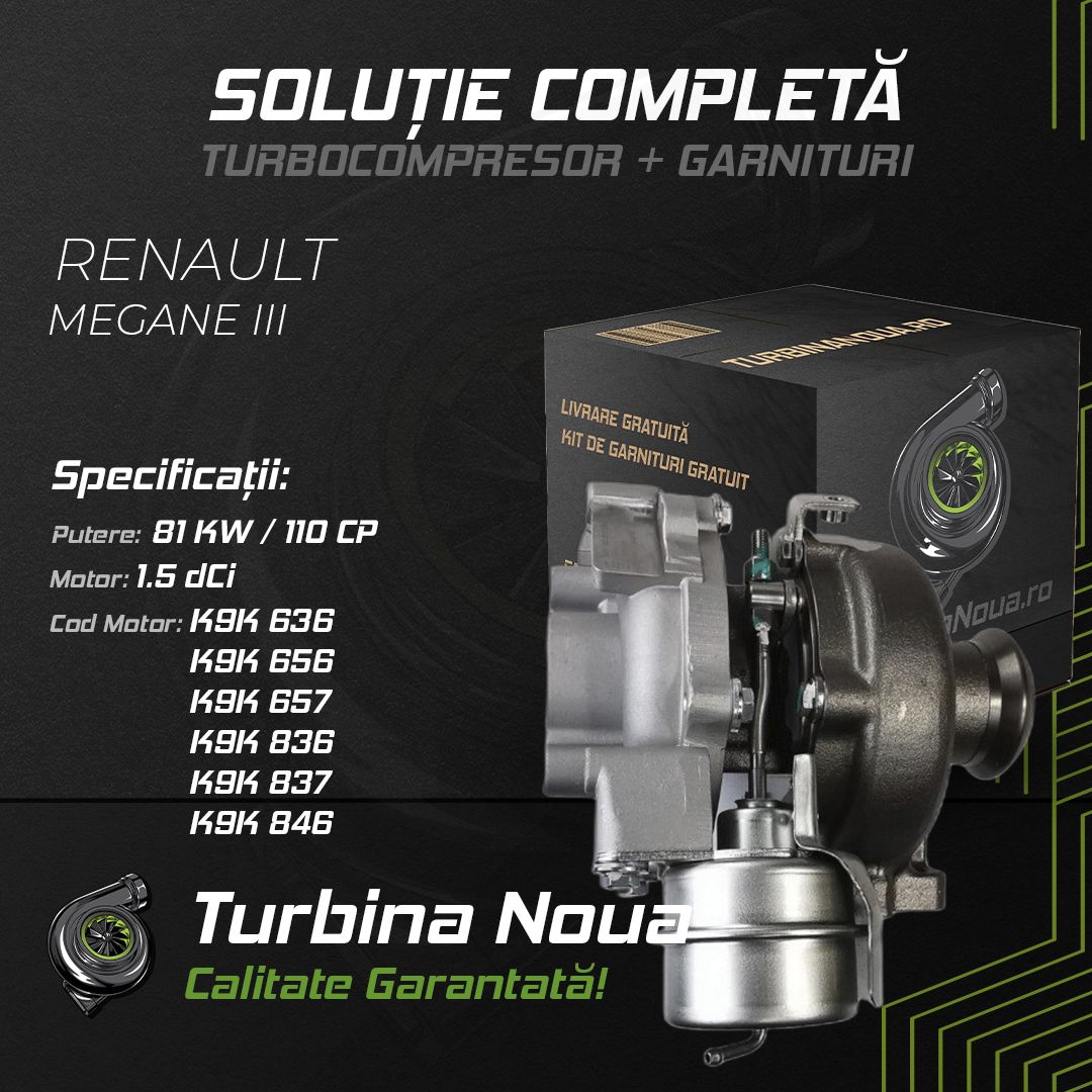 Turbina RENAULT MEGANE III 1.5 dCi 81 KW / 110 CP Noua - Image 2