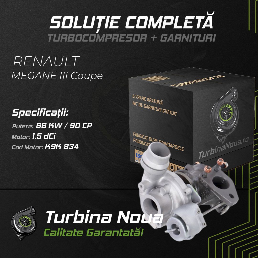 Turbina RENAULT MEGANE III Coupe 1.5 dCi 66 KW / 90 CP Noua - Image 2