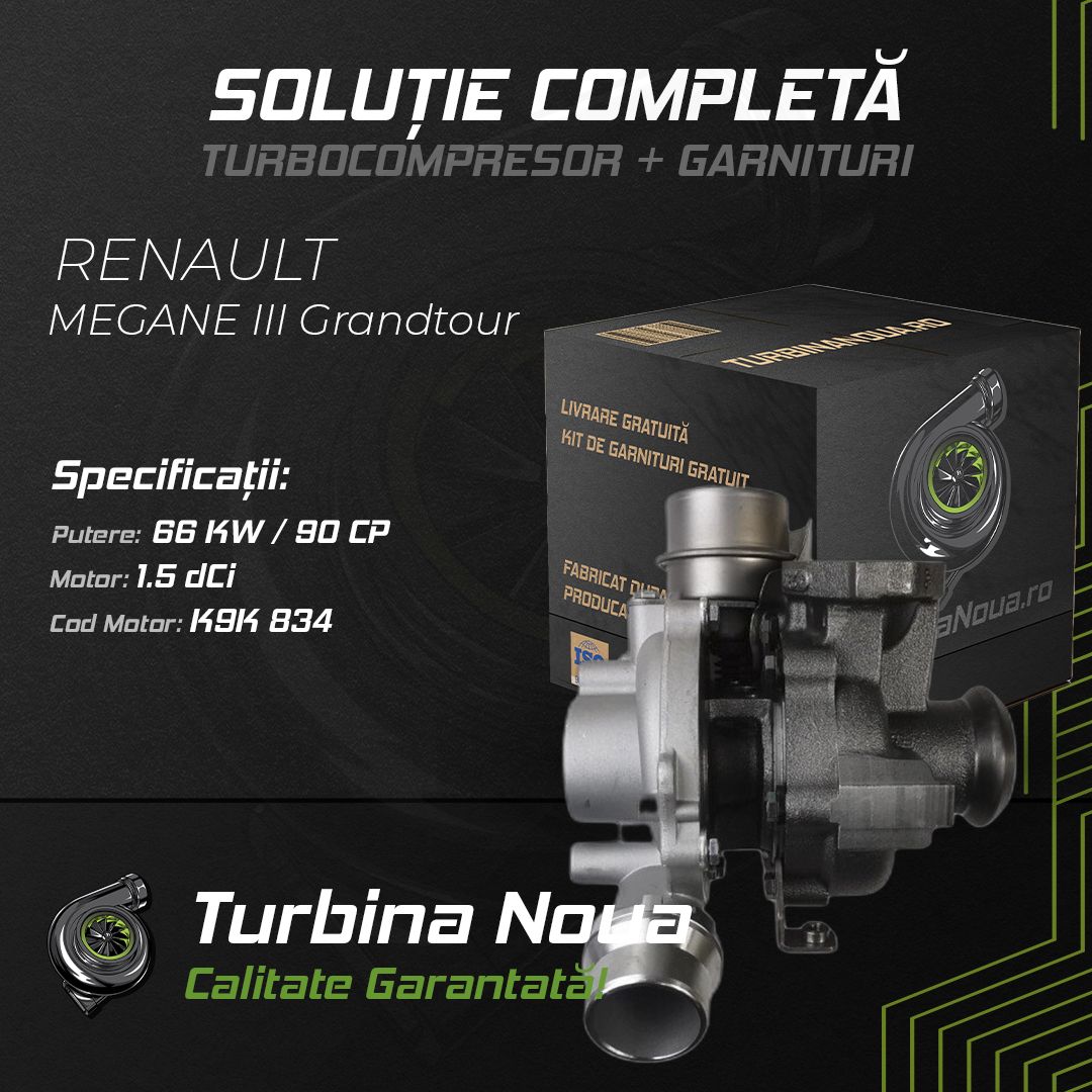 Turbina RENAULT MEGANE III Grandtour 1.5 dCi 66 KW / 90 CP Noua - Image 2