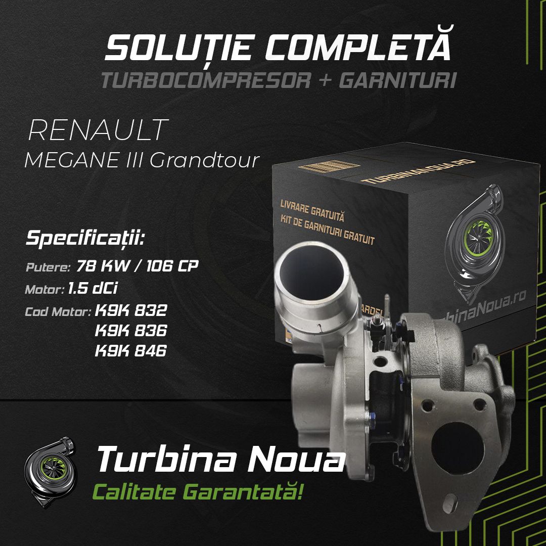 Turbina RENAULT MEGANE III Grandtour 1.5 dCi 78 KW / 106 CP Noua - Image 2