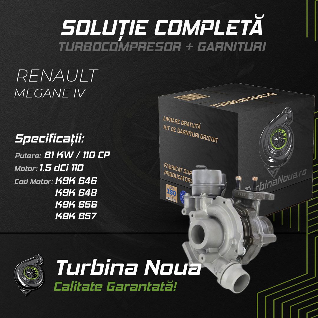 Turbina RENAULT MEGANE IV 1.5 dCi 110 81 KW / 110 CP Noua - Image 2
