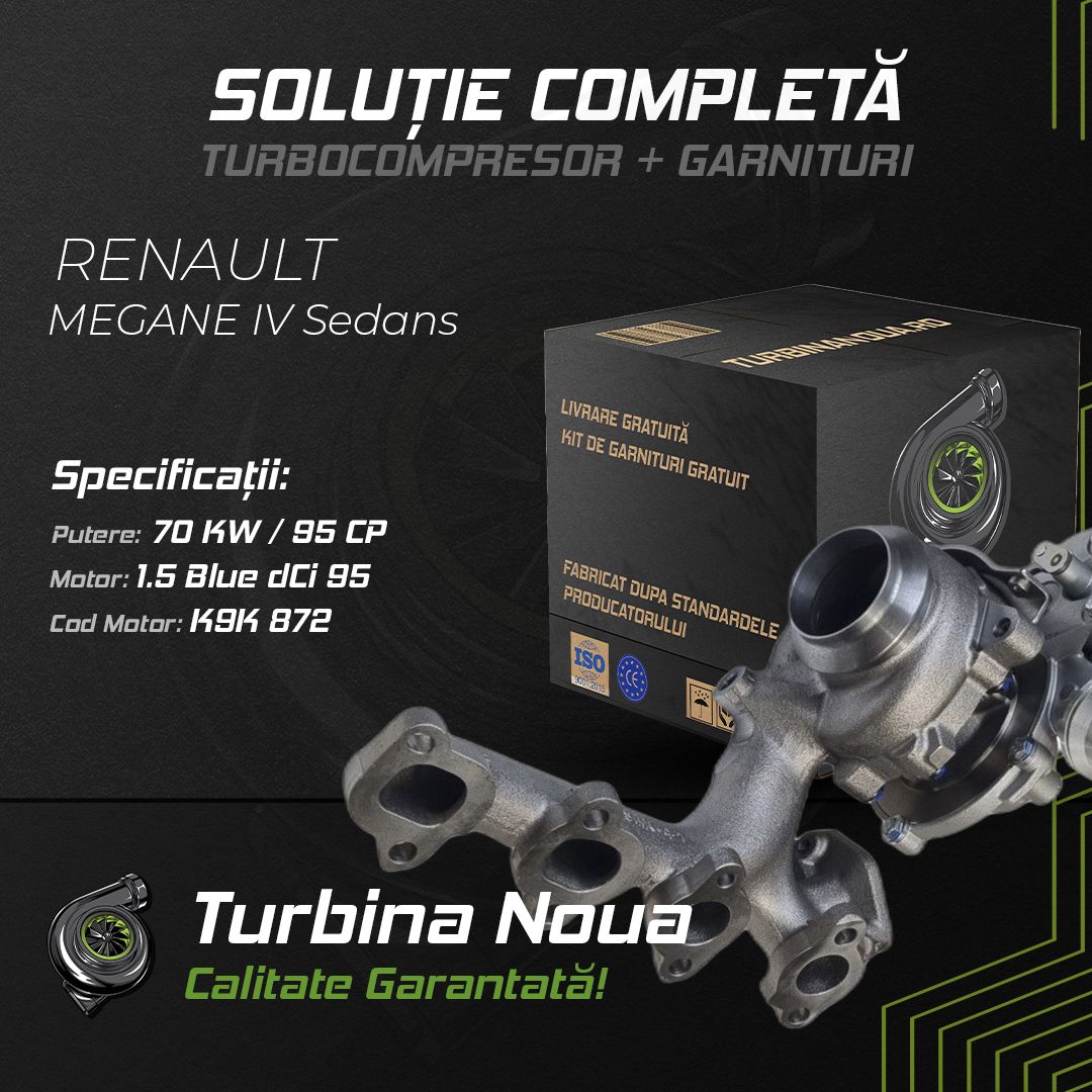 Turbina RENAULT MEGANE IV Sedans 1.5 Blue dCi 95 70 KW / 95 CP Noua - Image 2