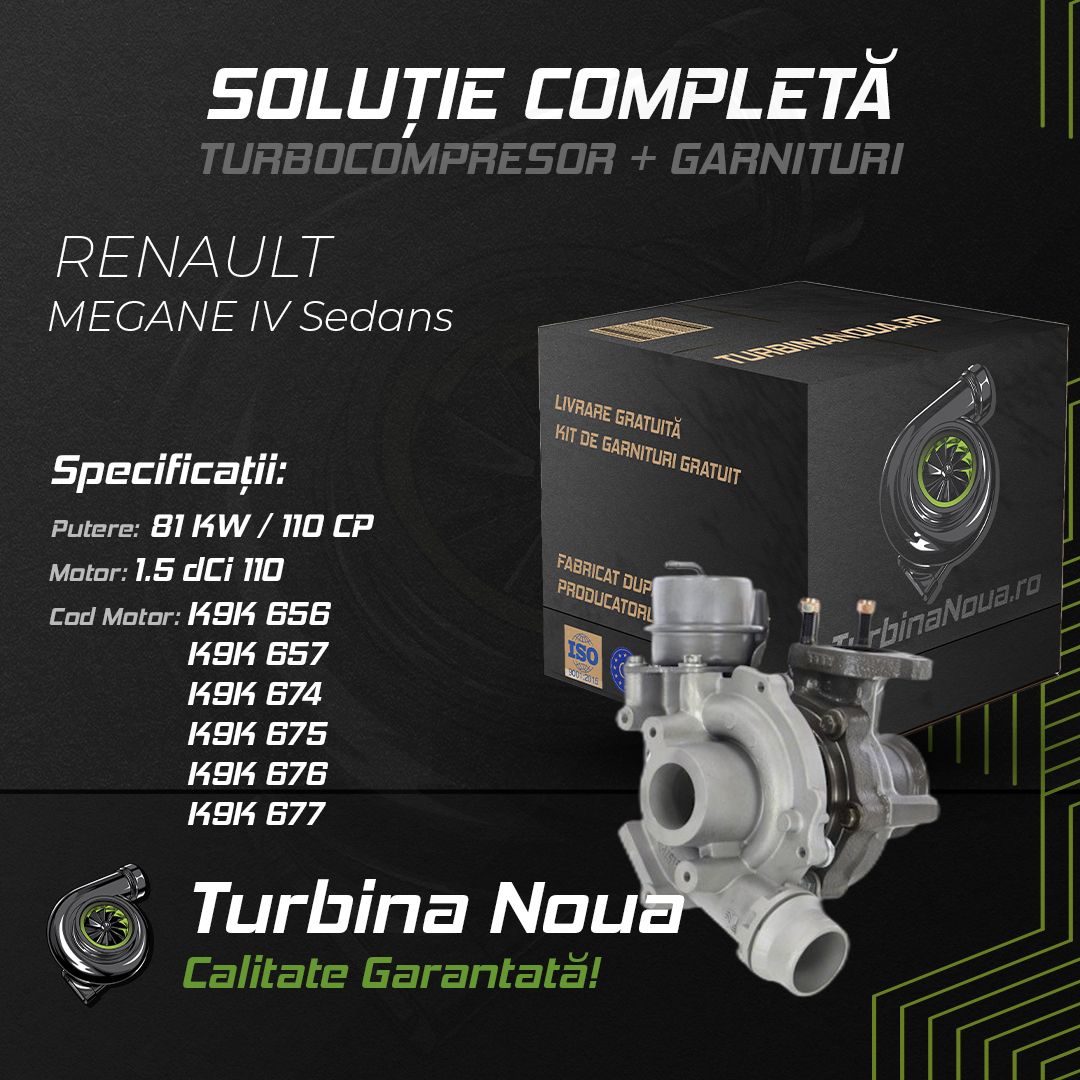 Turbina RENAULT MEGANE IV Sedans 1.5 dCi 110 81 KW / 110 CP Noua - Image 2