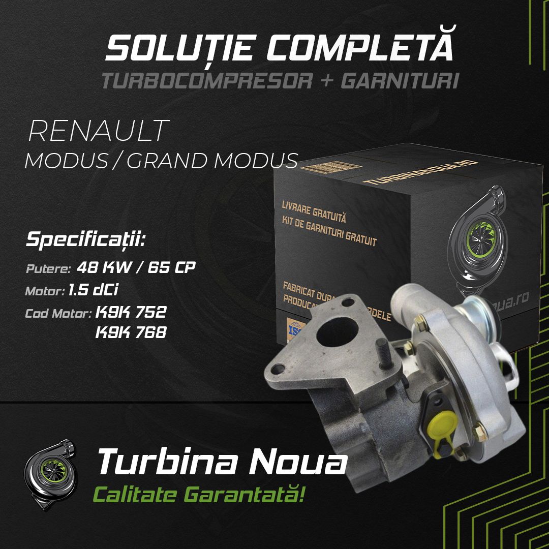 Turbina RENAULT MODUS / GRAND MODUS 1.5 dCi 48 KW / 65 CP Noua - Image 2