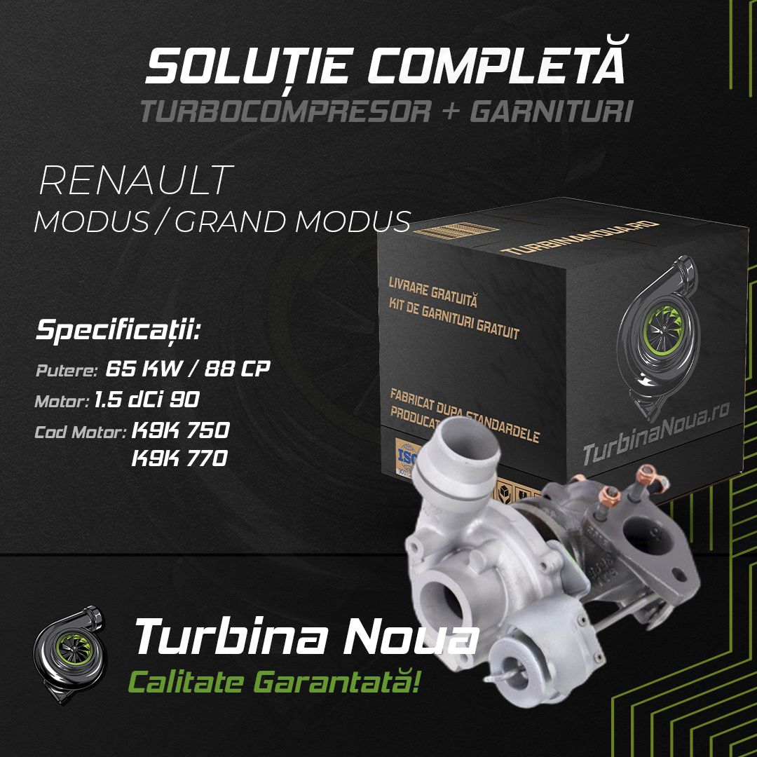 Turbina RENAULT MODUS / GRAND MODUS 1.5 dCi 90 65 KW / 88 CP Noua - Image 2