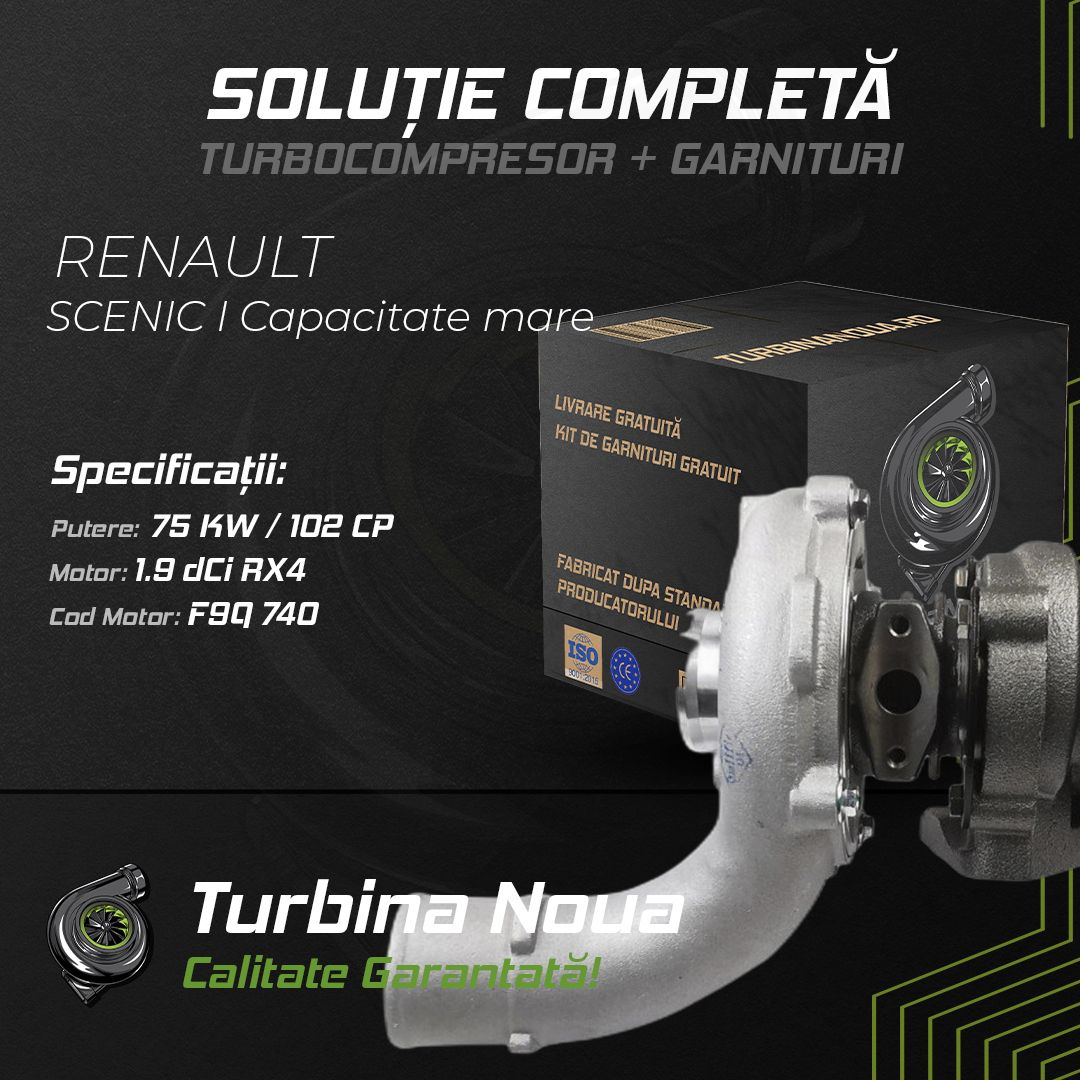 Turbina RENAULT SCENIC I Capacitate mare 1.9 dCi RX4 75 KW / 102 CP Noua - Image 2