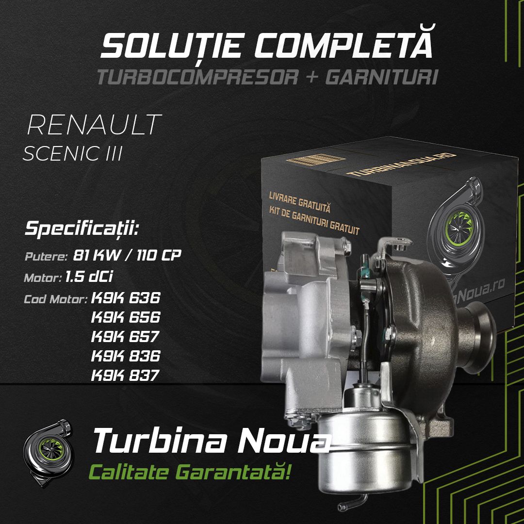 Turbina RENAULT SCENIC III 1.5 dCi 81 KW / 110 CP Noua - Image 2