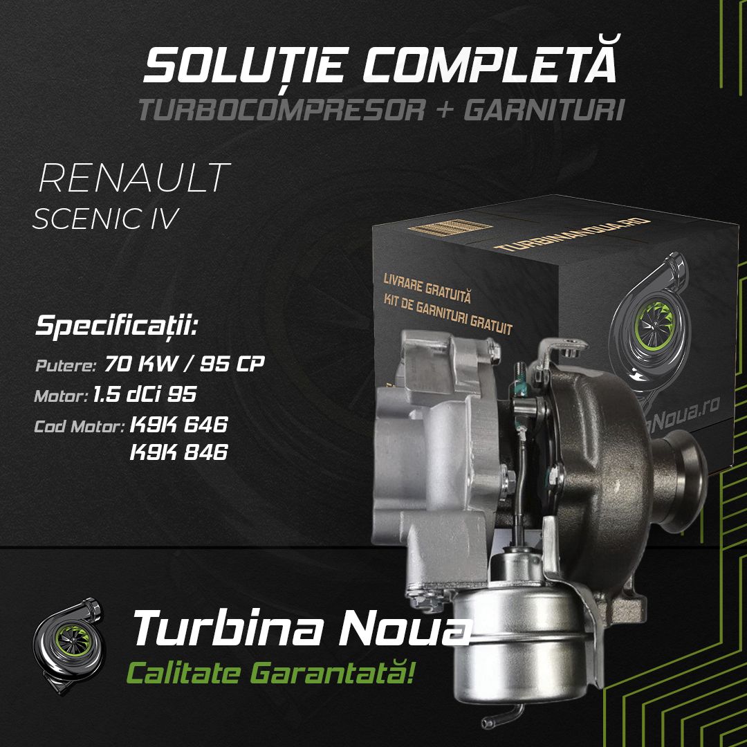 Turbina RENAULT SCENIC IV 1.5 dCi 95 70 KW / 95 CP Noua - Image 2