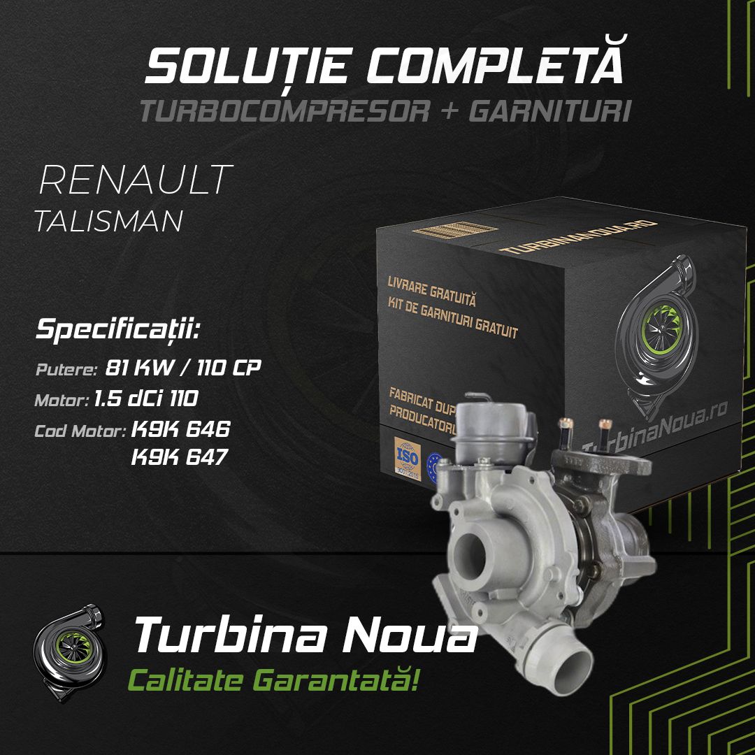 Turbina RENAULT TALISMAN 1.5 dCi 110 81 KW / 110 CP Noua - Image 2