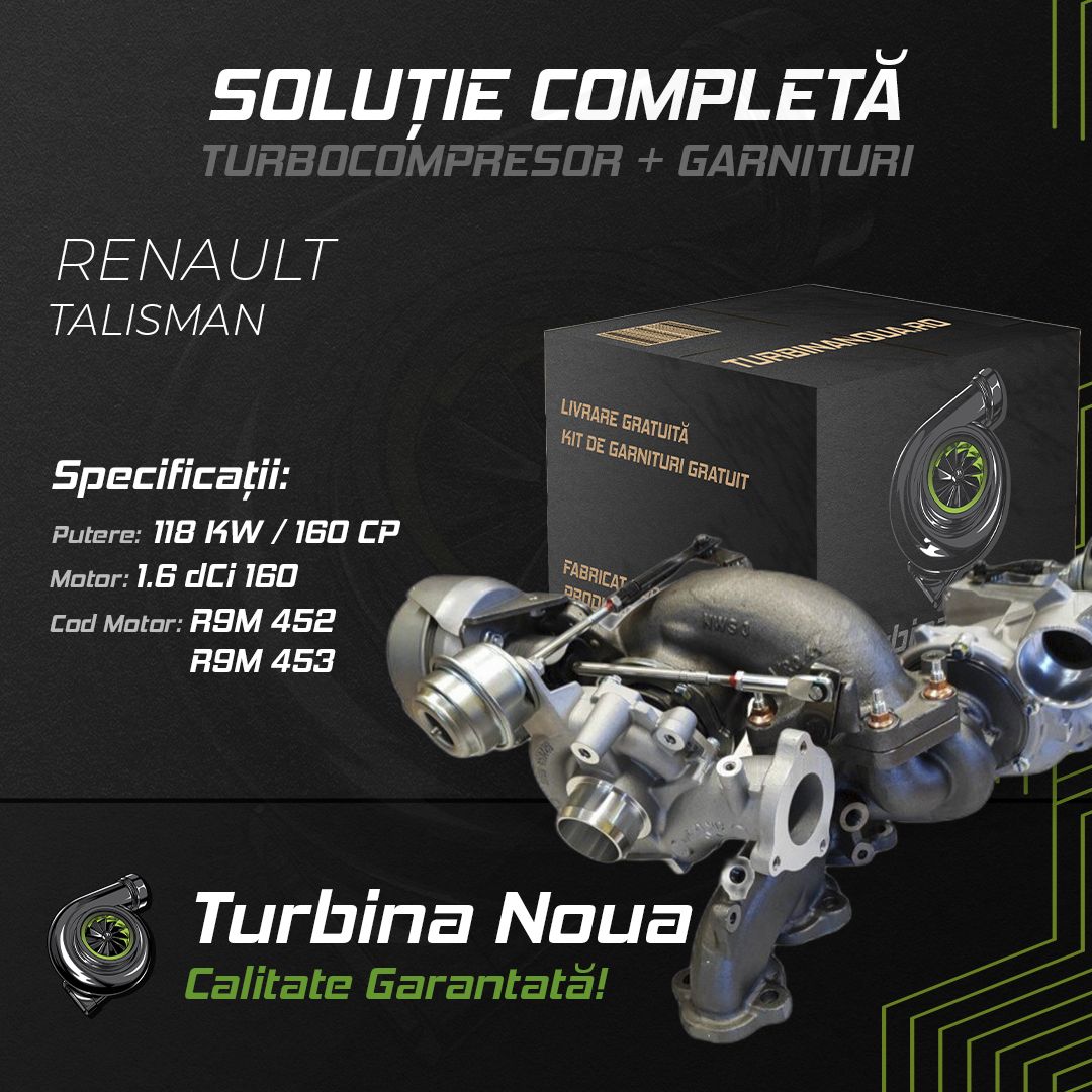 Turbina RENAULT TALISMAN 1.6 dCi 160 118 KW / 160 CP Noua - Image 2