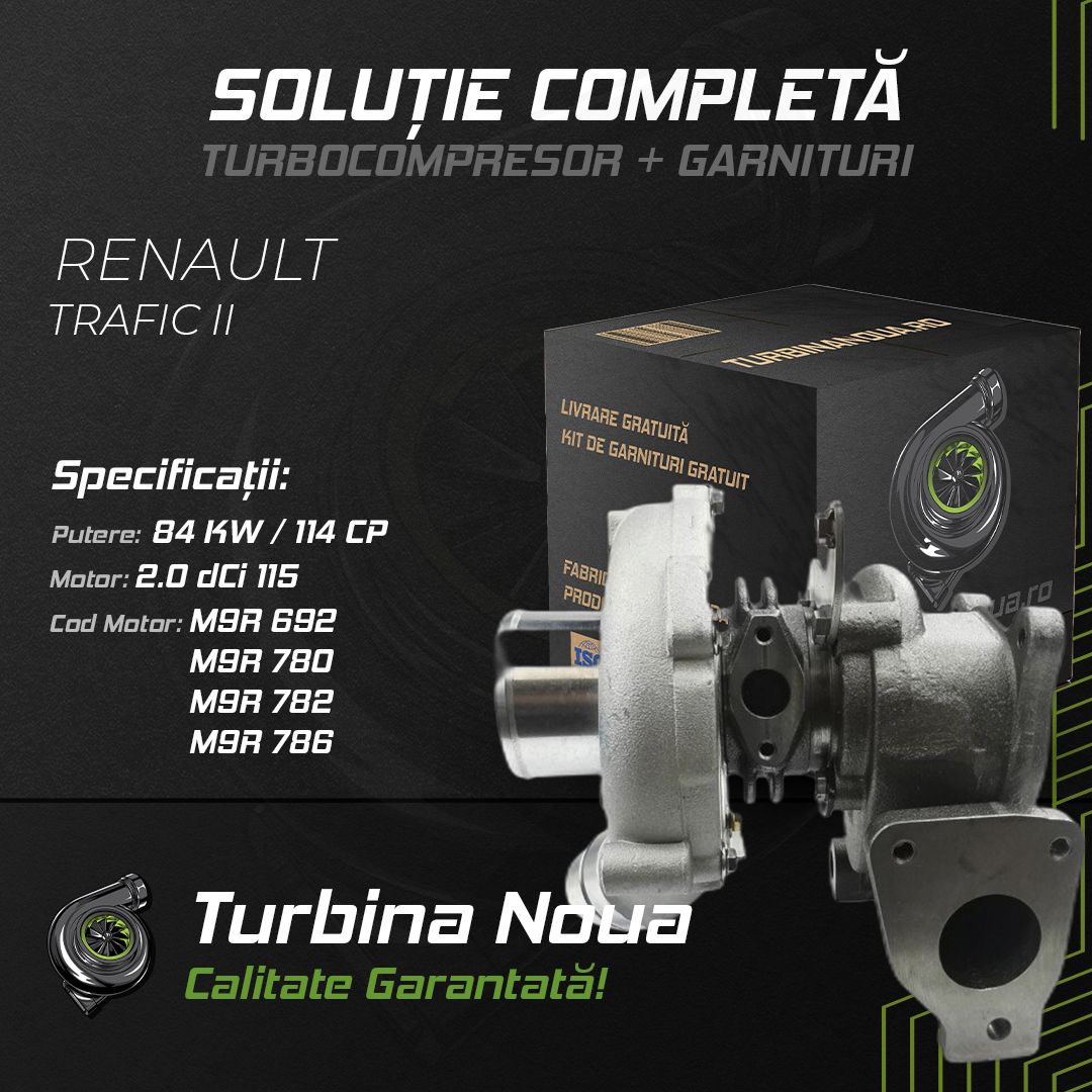Turbina RENAULT TRAFIC II 2.0 dCi 115 84 KW / 114 CP Noua - Image 2