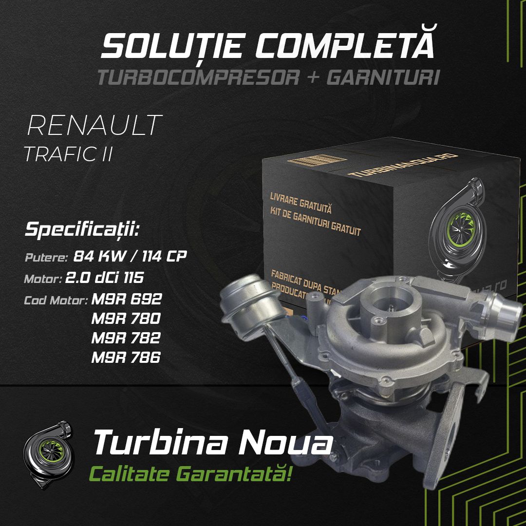 Turbina RENAULT TRAFIC II 2.0 dCi 115 84 KW / 114 CP Noua - Image 2