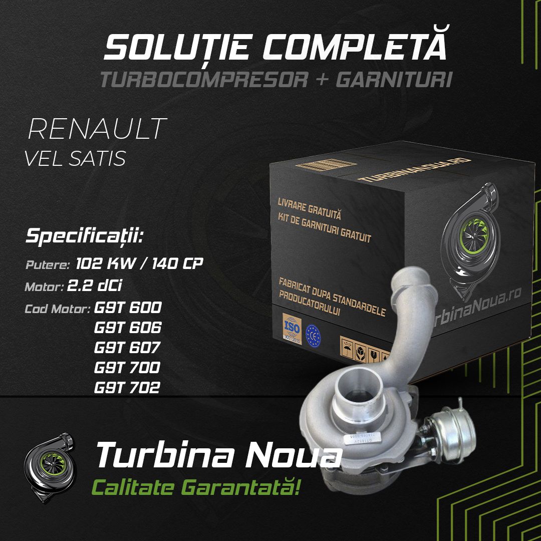 Turbina RENAULT VEL SATIS 2.2 dCi 102 KW / 140 CP Noua - Image 2