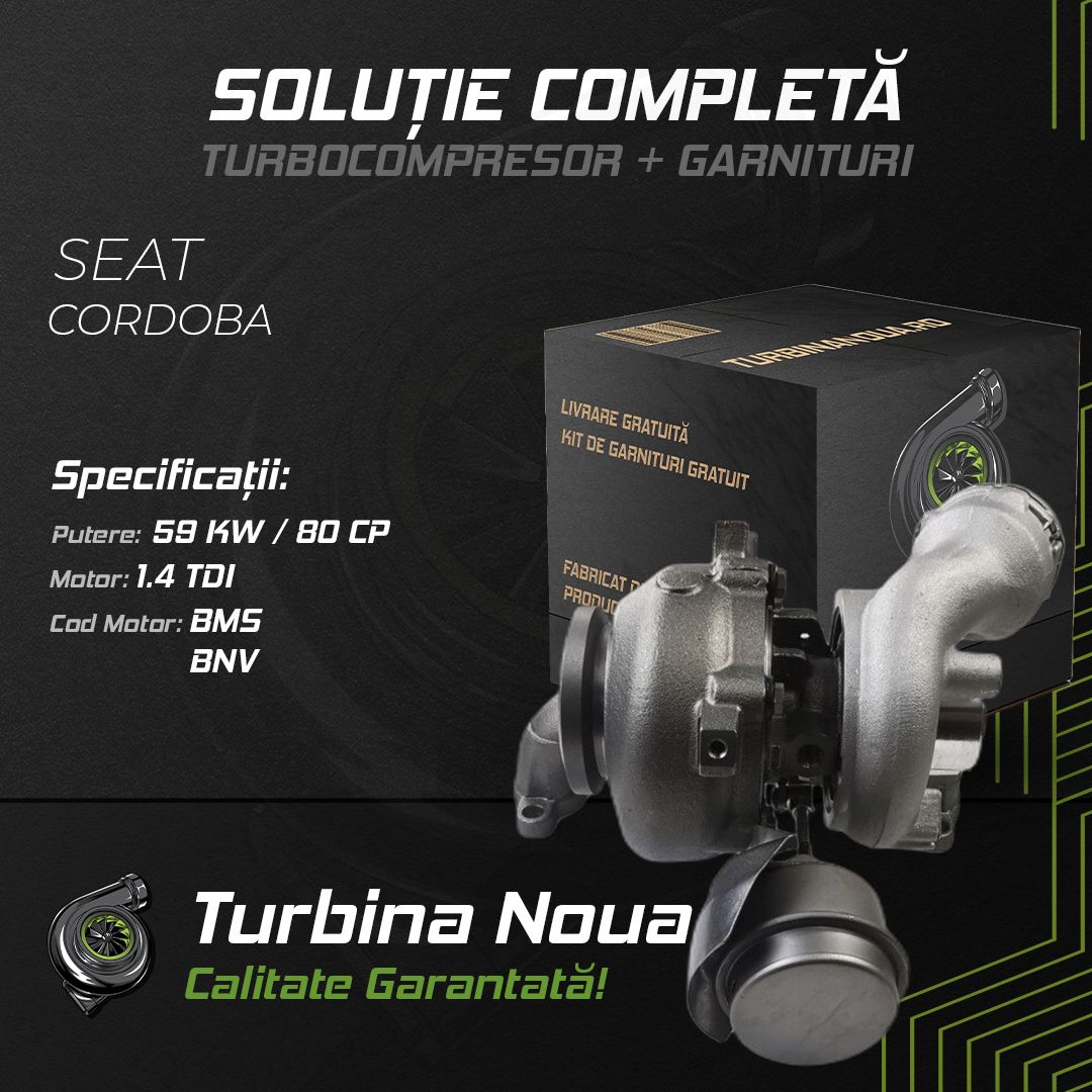 Turbina SEAT CORDOBA 1.4 TDI 59 KW / 80 CP Noua - Image 2