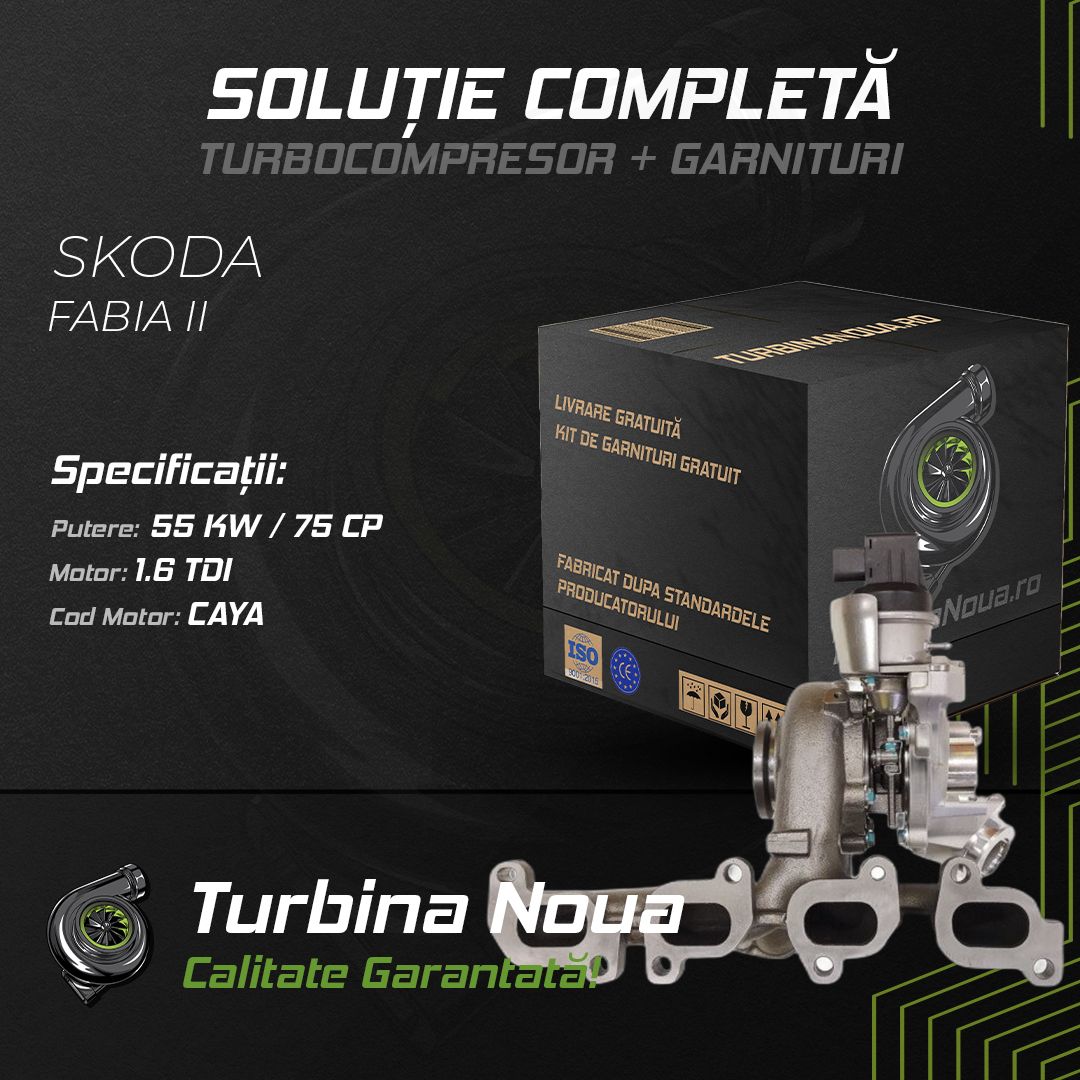 Turbina SKODA FABIA II 1.6 TDI 55 KW / 75 CP Noua - Image 2