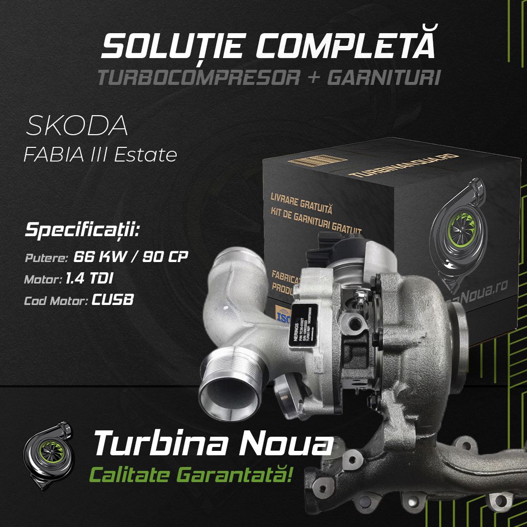 Turbina SKODA FABIA III Estate 1.4 TDI 66 KW / 90 CP Noua - Image 2