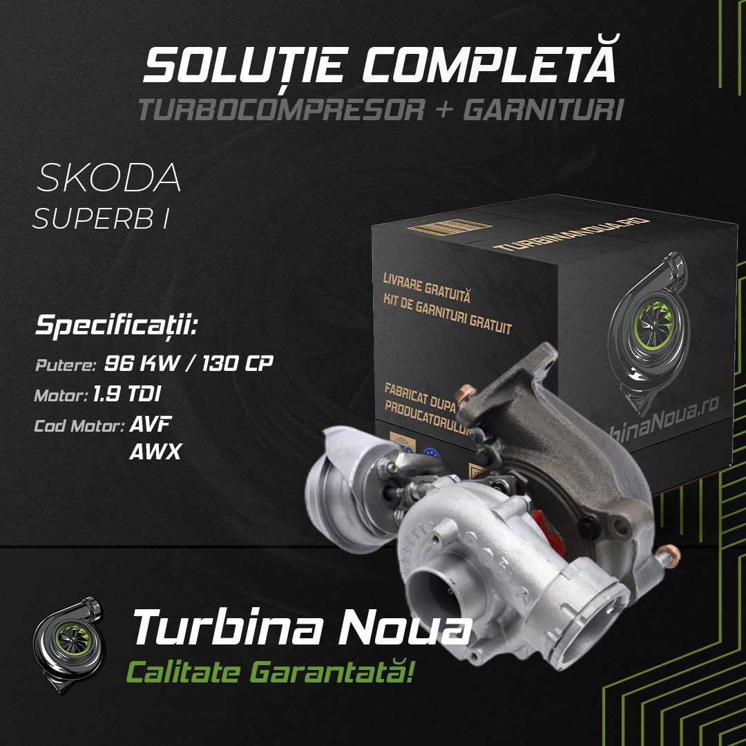 Turbina SKODA SUPERB I 1.9 TDI 96 KW / 130 CP Noua - Image 2