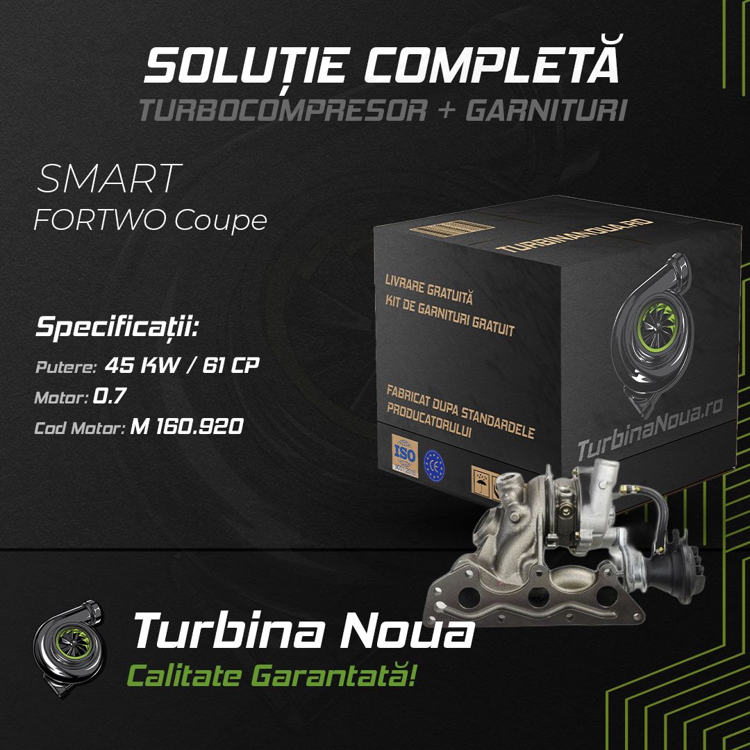 Turbina SMART FORTWO Coupe 0.7 45 KW / 61 CP Noua - Image 2