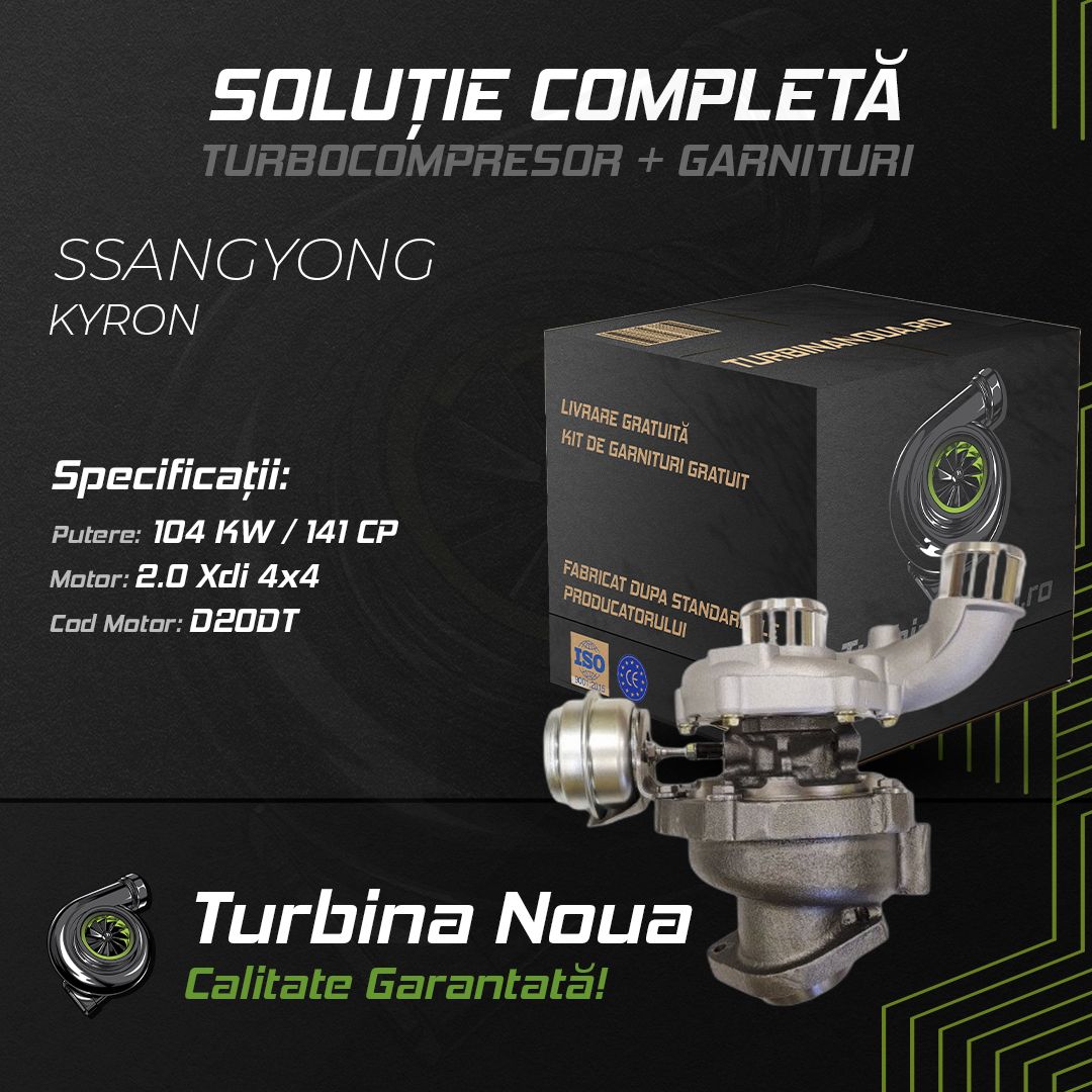 Turbina SSANGYONG KYRON 2.0 Xdi 4x4 104 KW / 141 CP Noua - Image 2