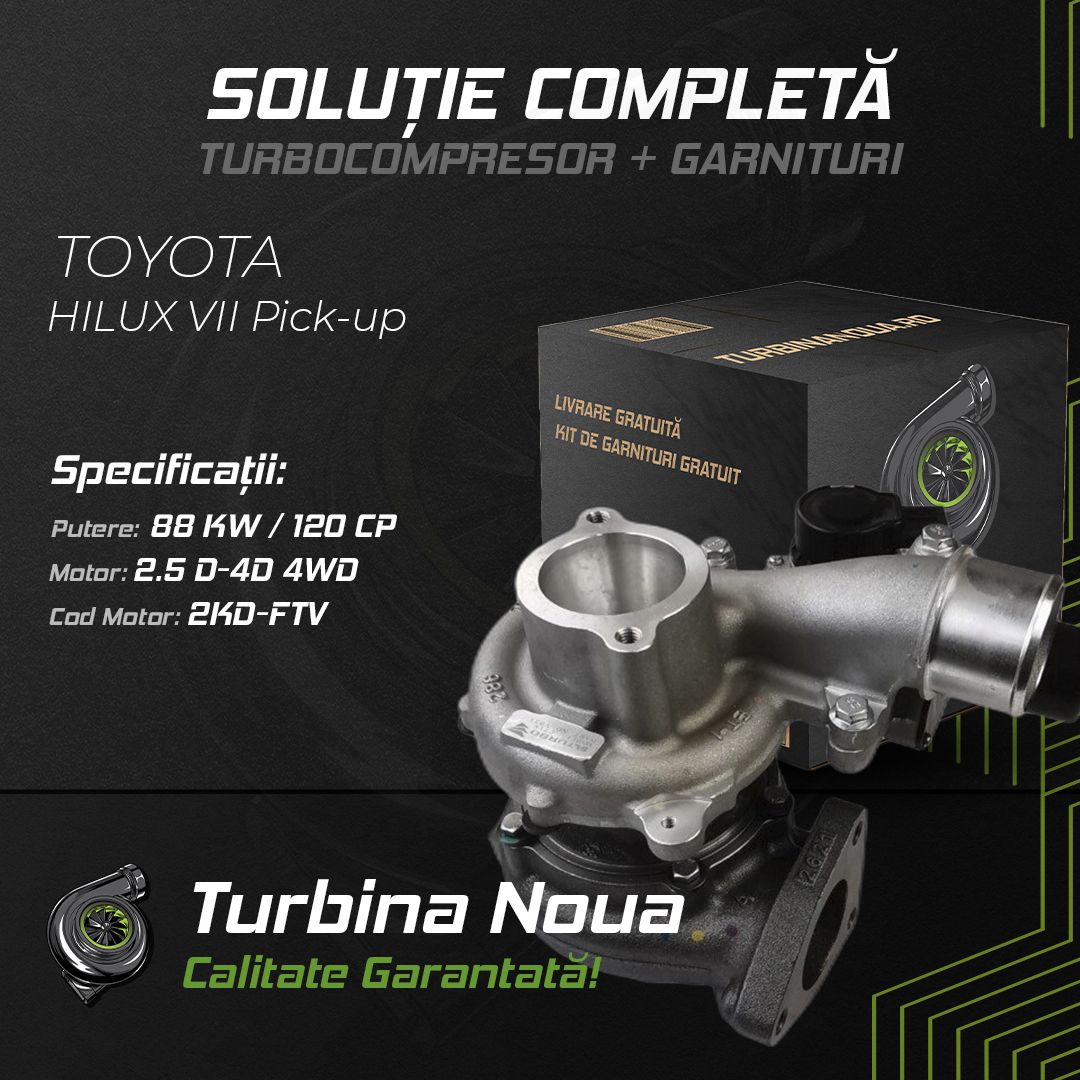 Turbina TOYOTA HILUX VII Pick-up 2.5 D-4D 4WD 88 KW / 120 CP Noua - Image 2