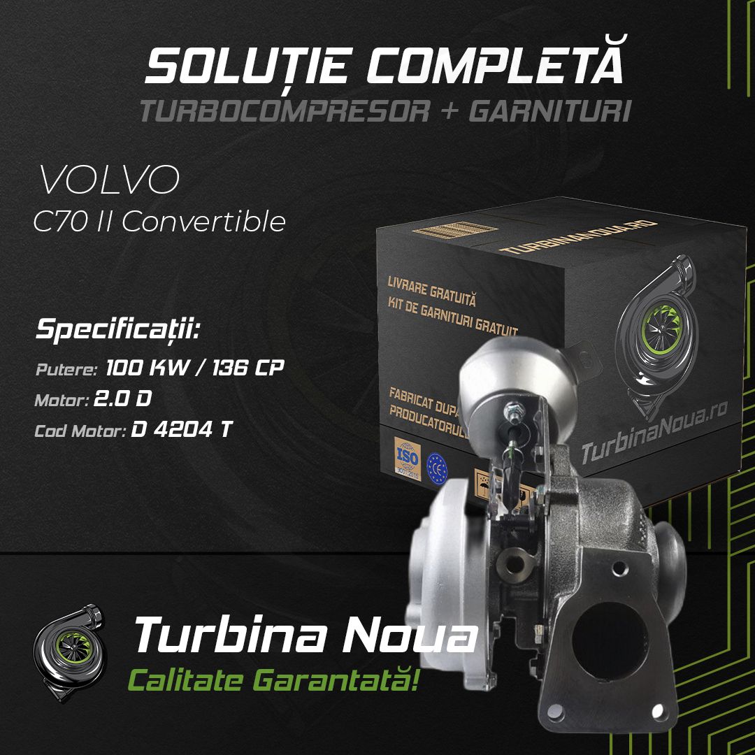 Turbina VOLVO C70 II Convertible 2.0 D 100 KW / 136 CP Noua - Image 2