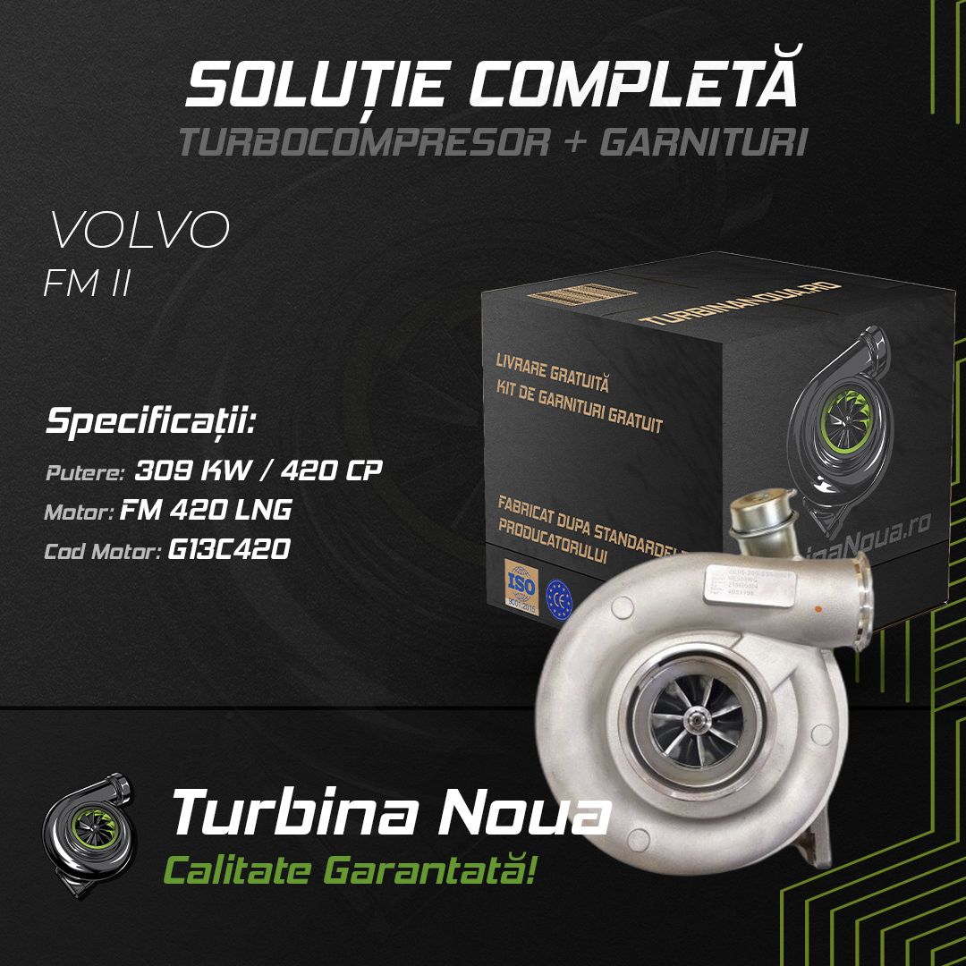Turbina VOLVO FM II FM 420 LNG 309 KW / 420 CP Noua - Image 2