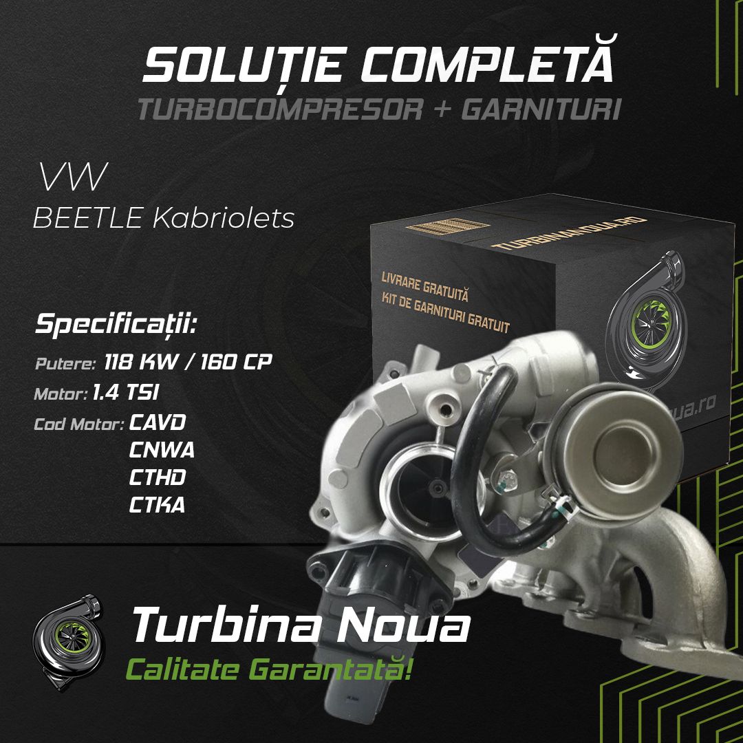 Turbina VW BEETLE Kabriolets 1.4 TSI 118 KW / 160 CP Noua - Image 2