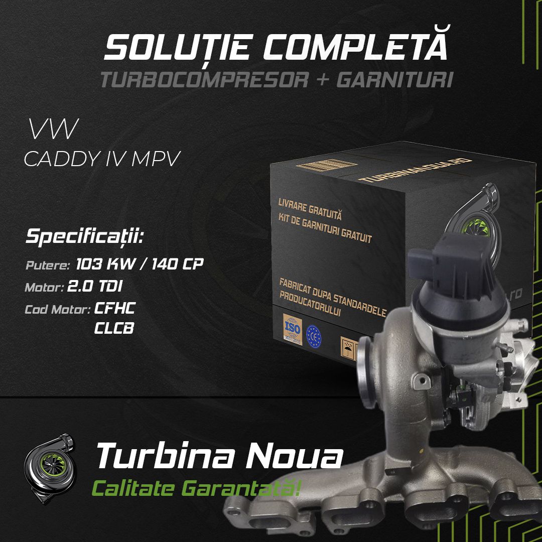 Turbina VW CADDY IV MPV 2.0 TDI 103 KW / 140 CP Noua - Image 2