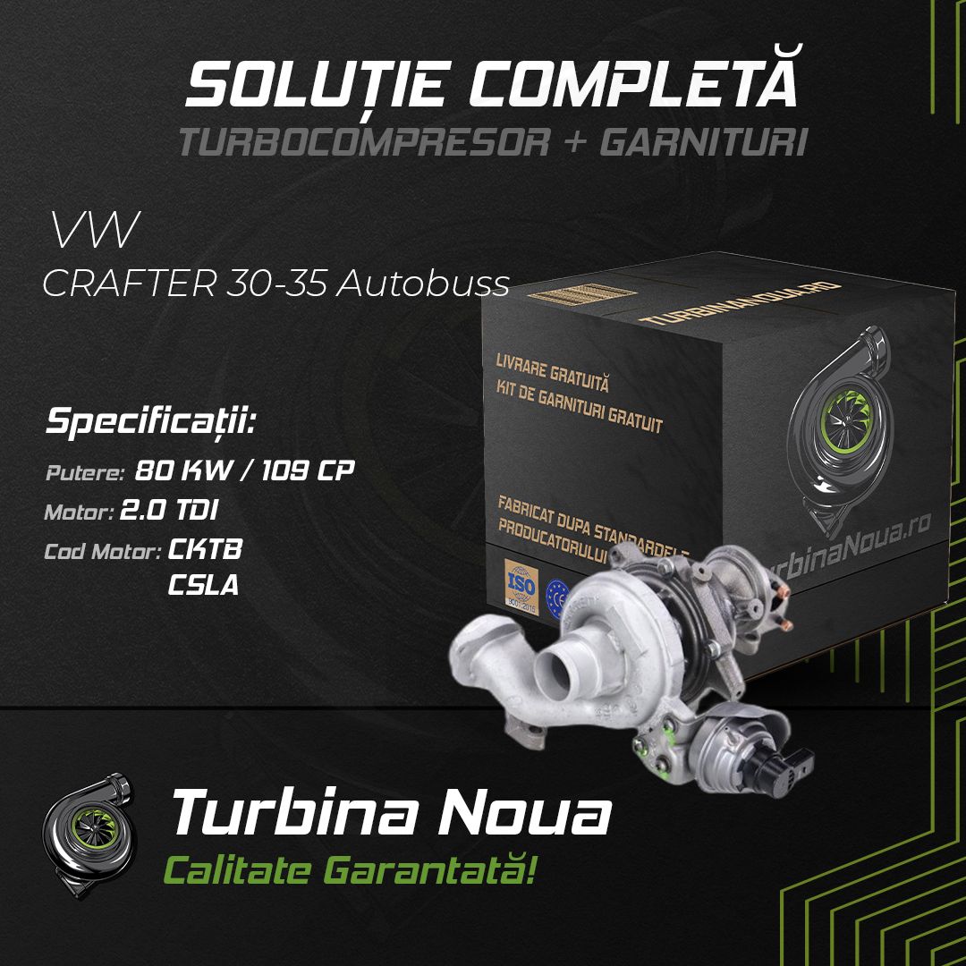 Turbina VW CRAFTER 30-35 Autobuss 2.0 TDI 80 KW / 109 CP Noua - Image 2