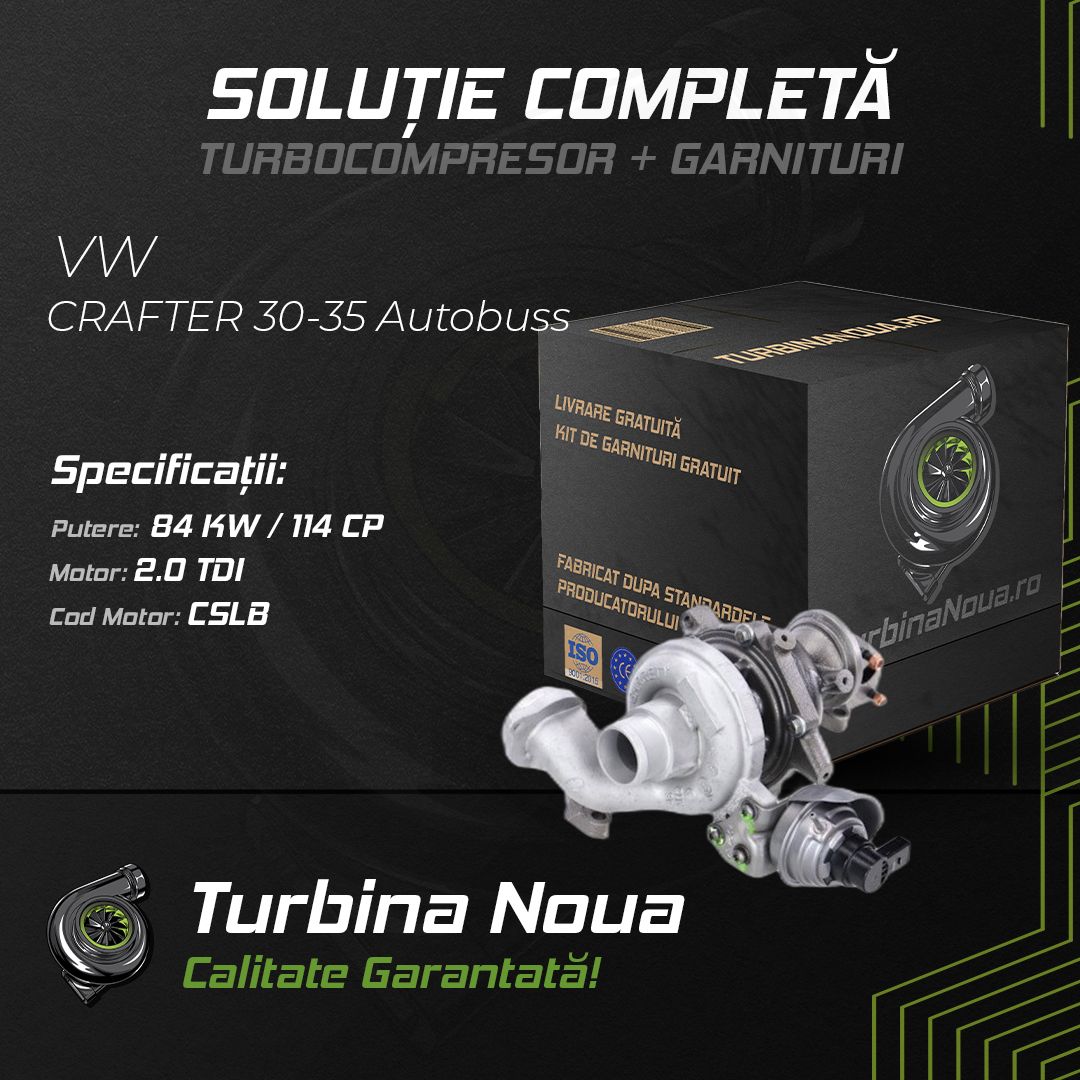 Turbina VW CRAFTER 30-35 Autobuss 2.0 TDI 84 KW / 114 CP Noua - Image 2