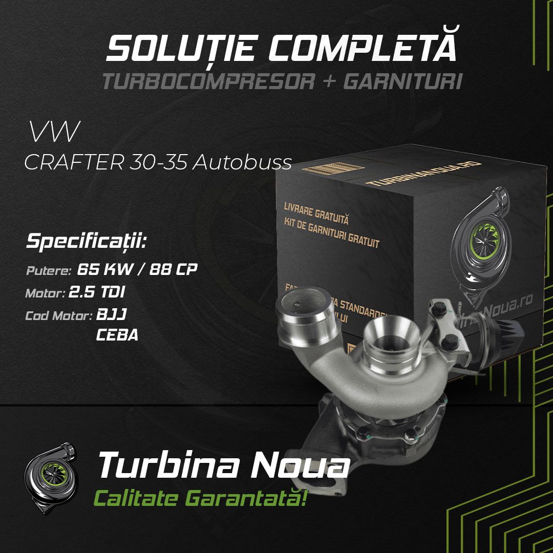 Turbina VW CRAFTER 30-35 Autobuss 2.5 TDI 65 KW / 88 CP Noua - Image 2