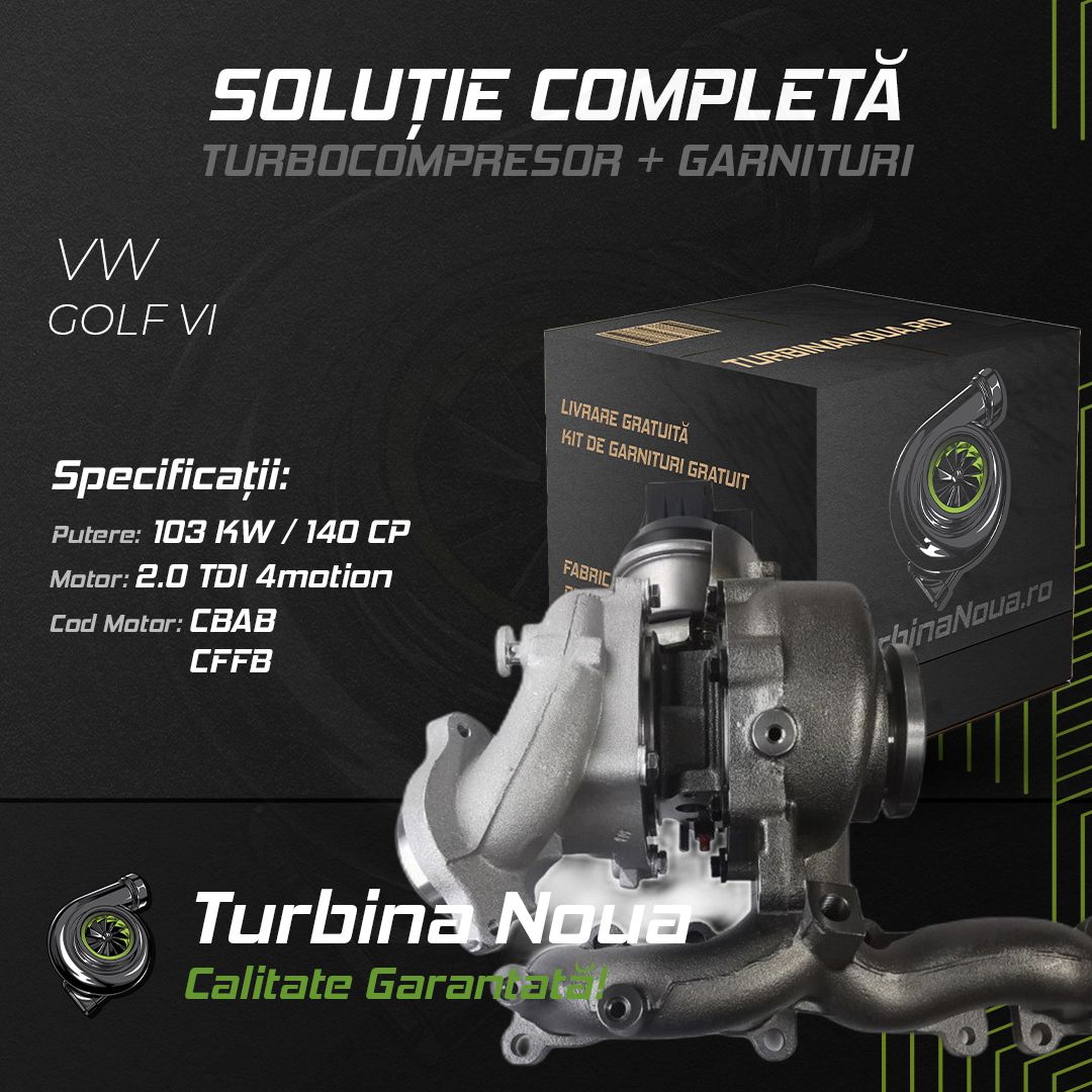 Turbina VW GOLF VI 2.0 TDI 4motion 103 KW / 140 CP Noua - Image 2