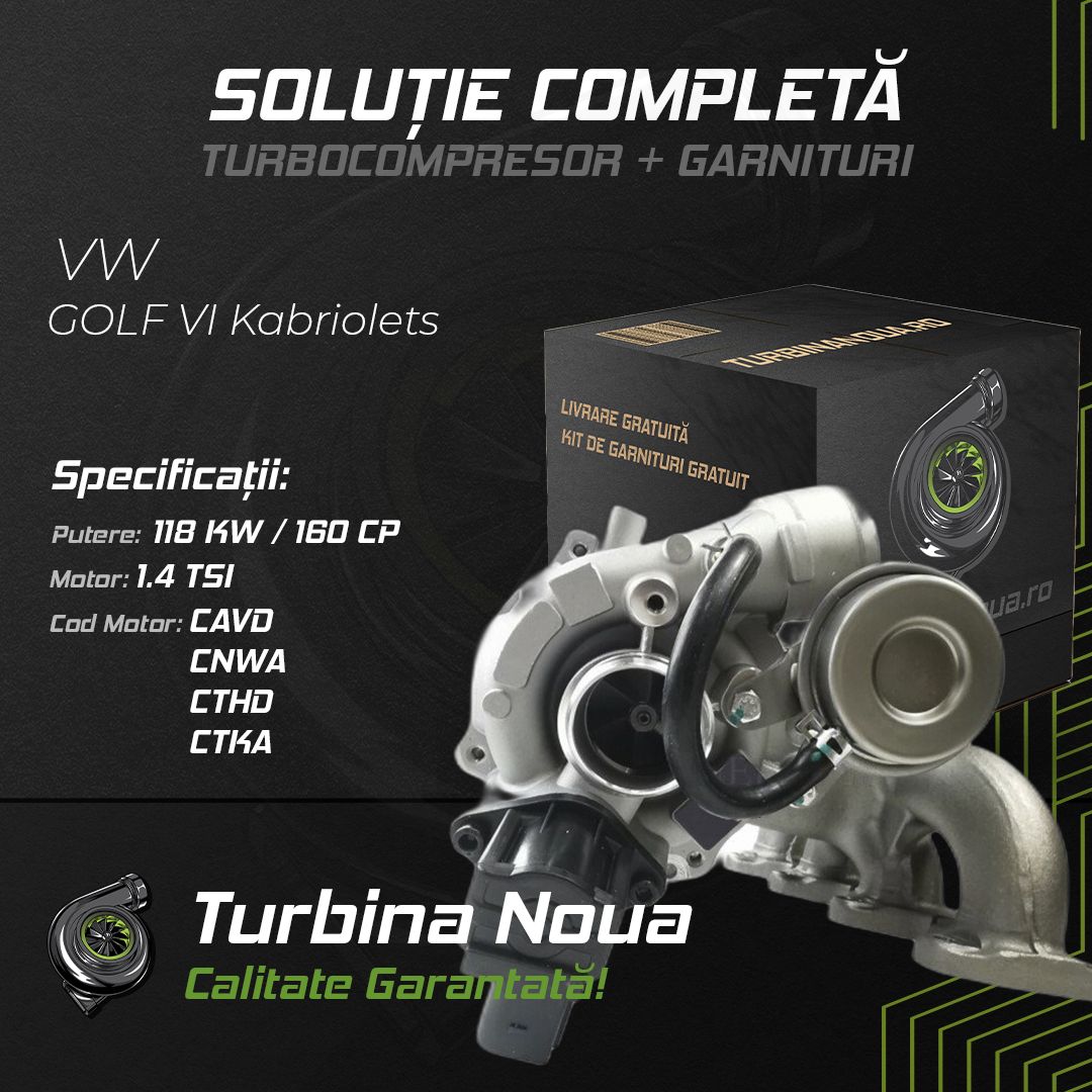 Turbina VW GOLF VI Kabriolets 1.4 TSI 118 KW / 160 CP Noua - Image 2