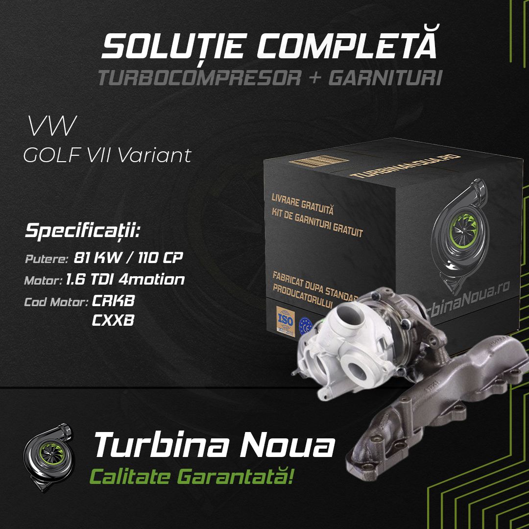 Turbina VW GOLF VII Variant 1.6 TDI 4motion 81 KW / 110 CP Noua - Image 2