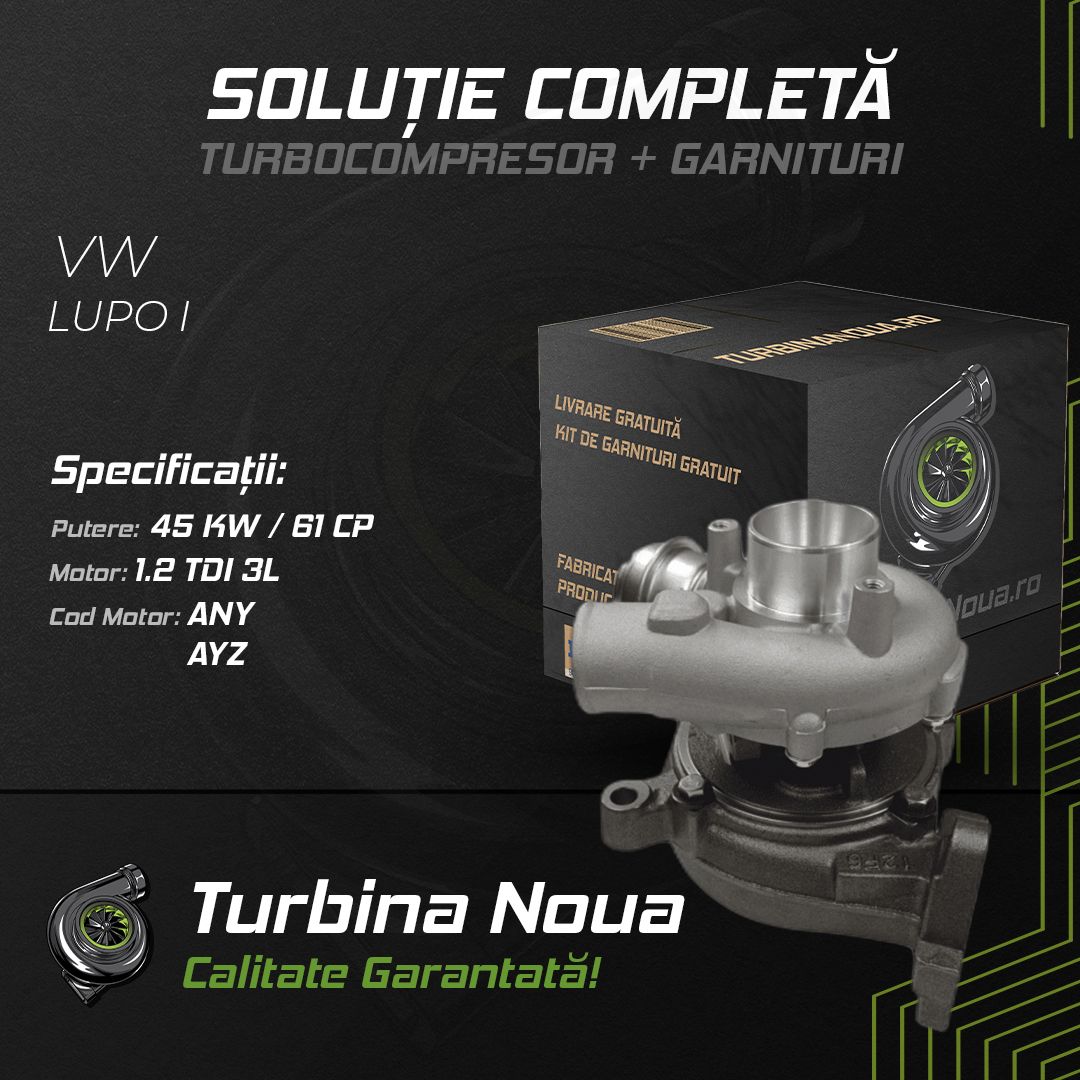 Turbina VW LUPO I 1.2 TDI 3L 45 KW / 61 CP Noua - Image 2