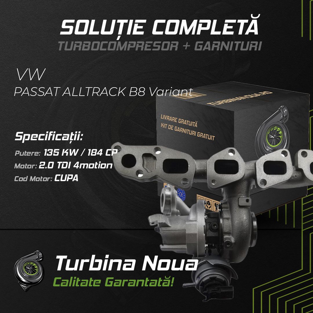 Turbina VW PASSAT ALLTRACK B8 Variant 2.0 TDI 4motion 135 KW / 184 CP Noua - Image 2