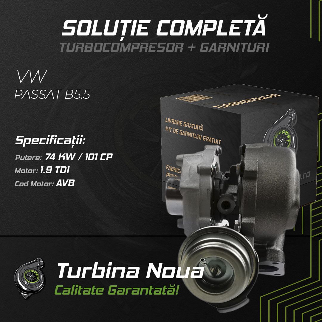 Turbina VW PASSAT B5.5 1.9 TDI 74 KW / 101 CP Noua - Image 2