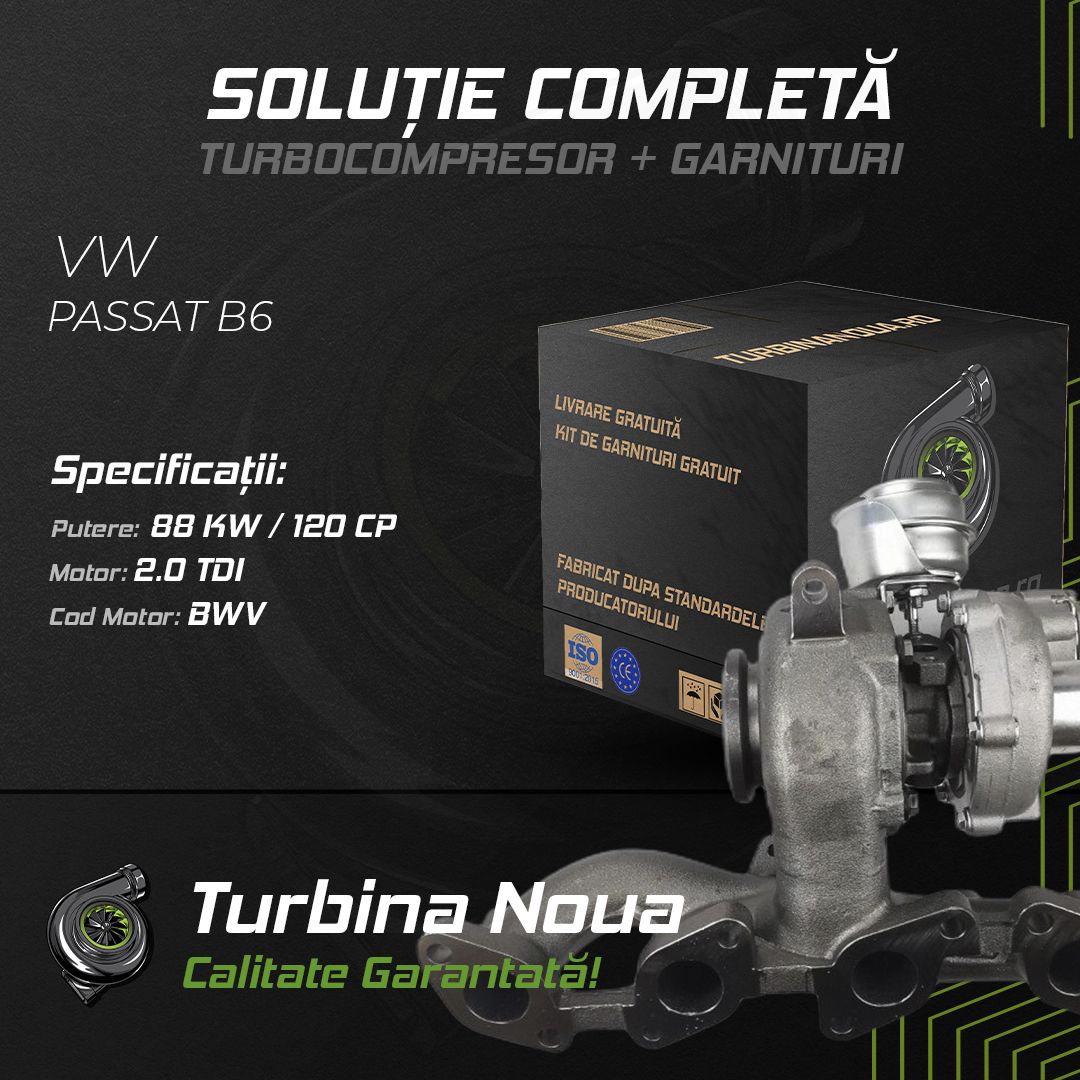 Turbina VW PASSAT B6 2.0 TDI 88 KW / 120 CP Noua - Image 2