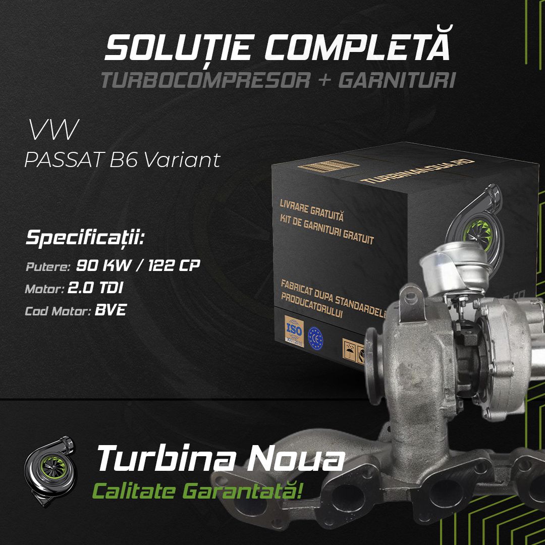 Turbina VW PASSAT B6 Variant 2.0 TDI 90 KW / 122 CP Noua - Image 2