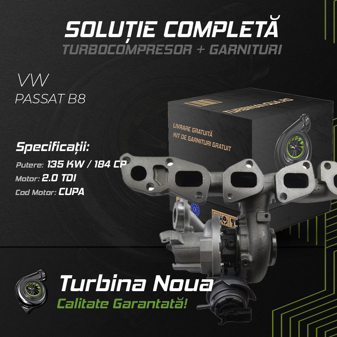 Turbina VW PASSAT B8 2.0 TDI 135 KW / 184 CP Noua - Image 2