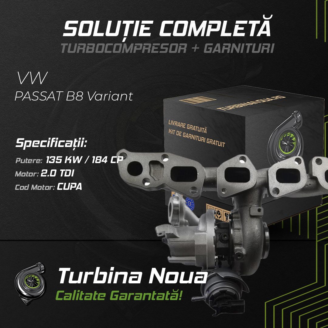 Turbina VW PASSAT B8 Variant 2.0 TDI 135 KW / 184 CP Noua - Image 2