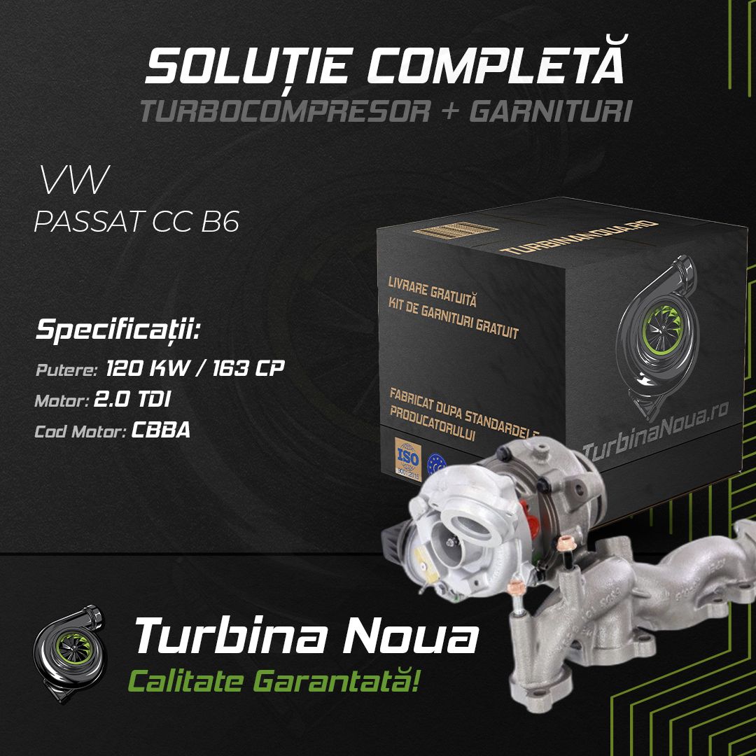 Turbina VW PASSAT CC B6 2.0 TDI 120 KW / 163 CP Noua - Image 2