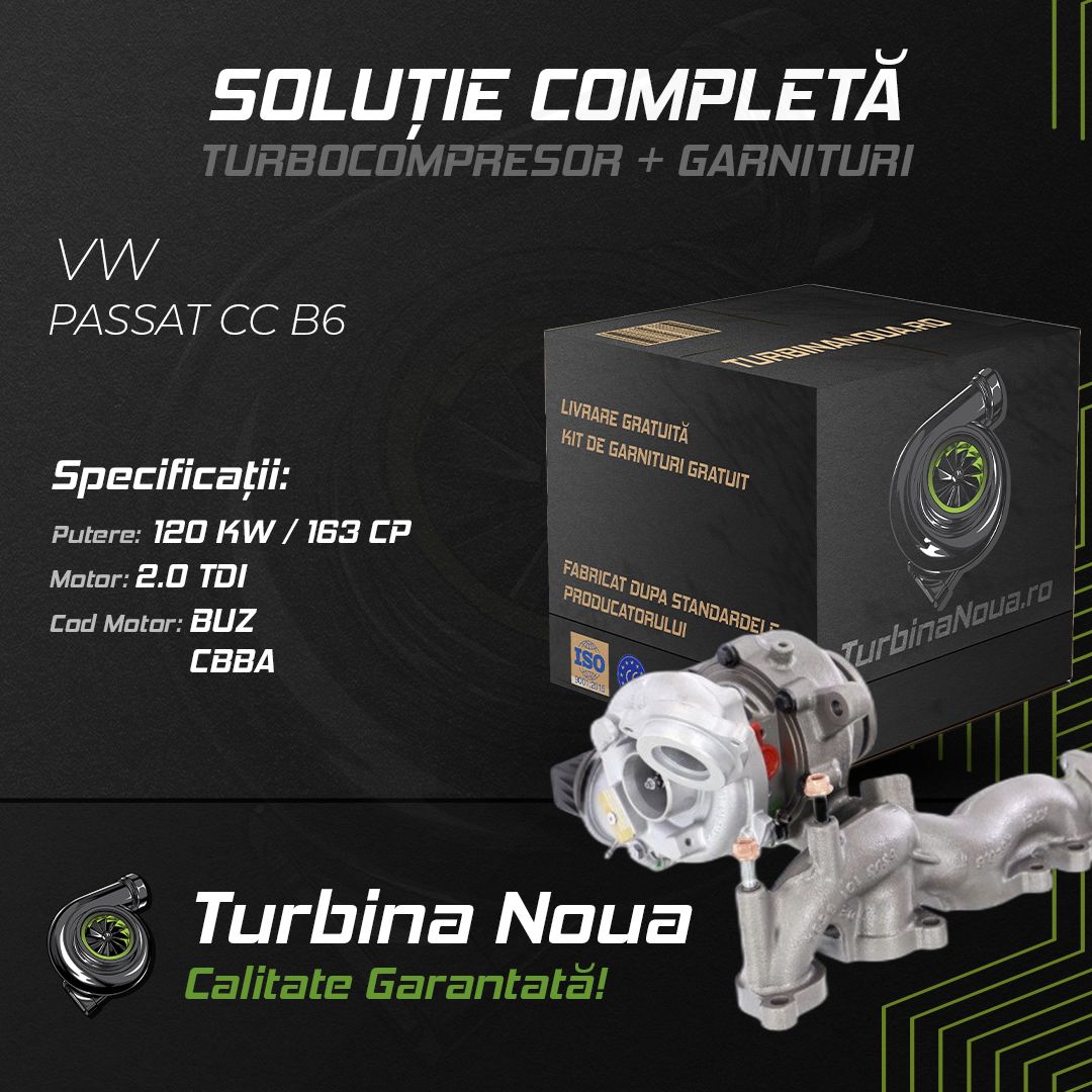 Turbina VW PASSAT CC B6 2.0 TDI 120 KW / 163 CP Noua - Image 2
