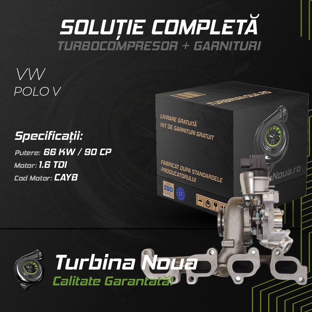 Turbina VW POLO V 1.6 TDI 66 KW / 90 CP Noua - Image 2