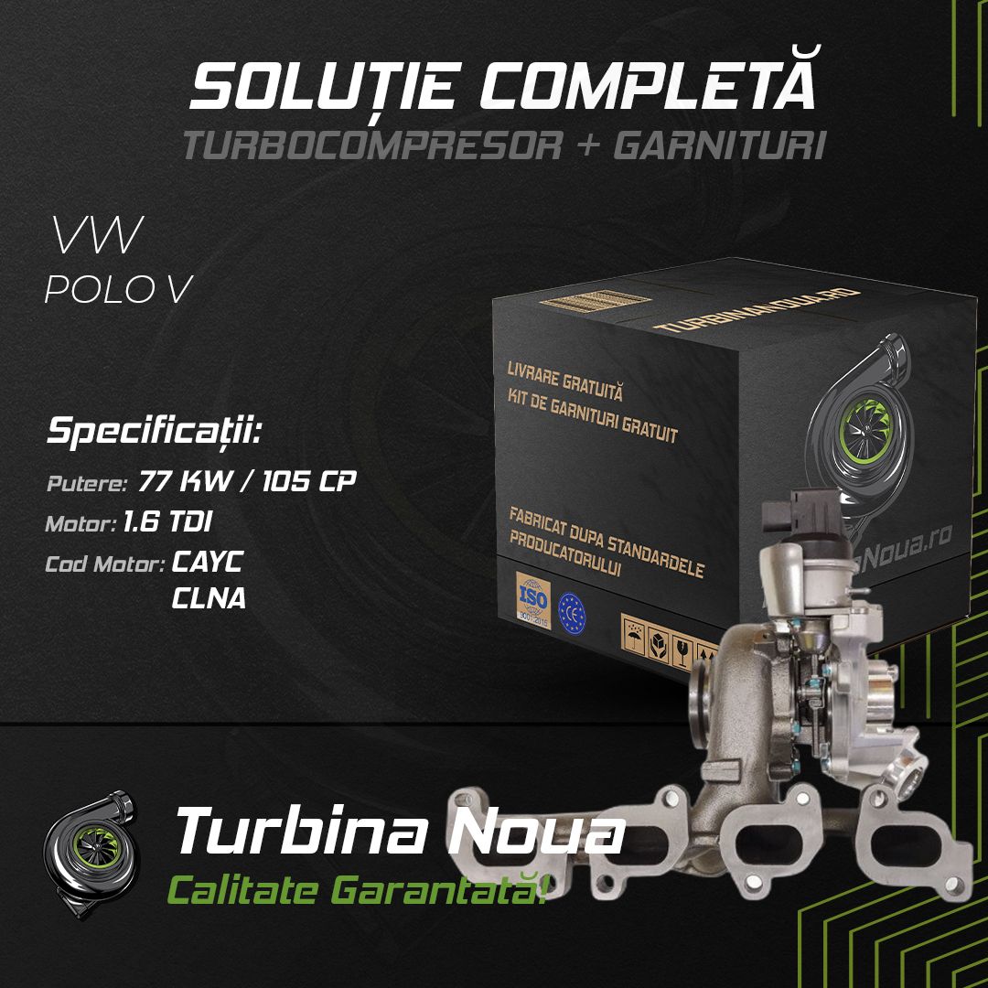Turbina VW POLO V 1.6 TDI 77 KW / 105 CP Noua - Image 2