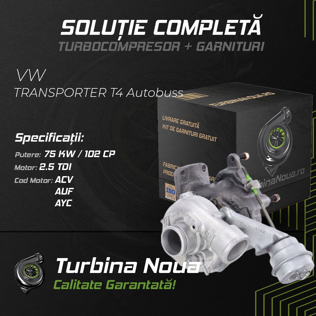 Turbina VW TRANSPORTER T4 Autobuss 2.5 TDI 75 KW / 102 CP Noua - Image 2